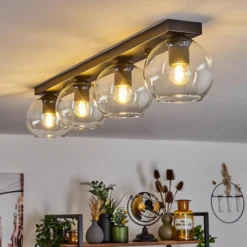 hofstein Suspension Verre 15 cm Koyoto Clair, 4 lumières