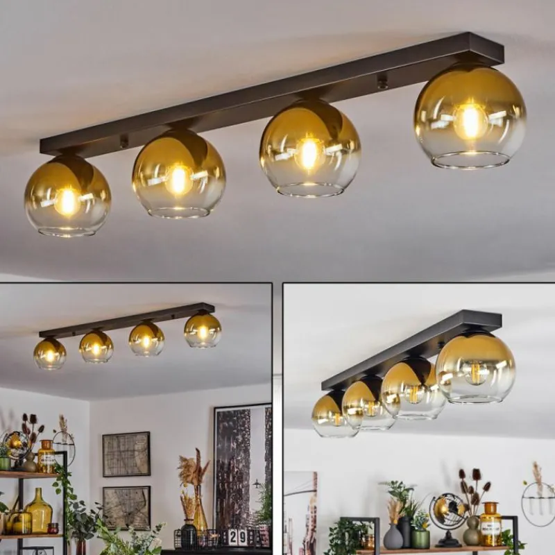 hofstein Suspension Verre 15 cm Koyoto Or, Clair, 4 lumières