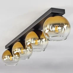 hofstein Suspension Verre 15 cm Koyoto Or, Clair, 4 lumières