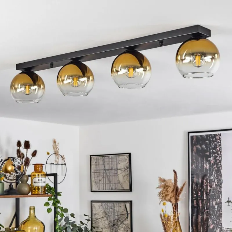 hofstein Suspension Verre 15 cm Koyoto Or, Clair, 4 lumières