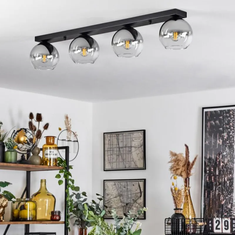 Suspension Verre Fumé-hofstein Suspension Verre 15 cm Koyoto Chrome, Clair, Fumé, 4 lumières