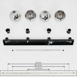 Suspension Verre Fumé-hofstein Suspension Verre 15 cm Koyoto Chrome, Clair, Fumé, 4 lumières