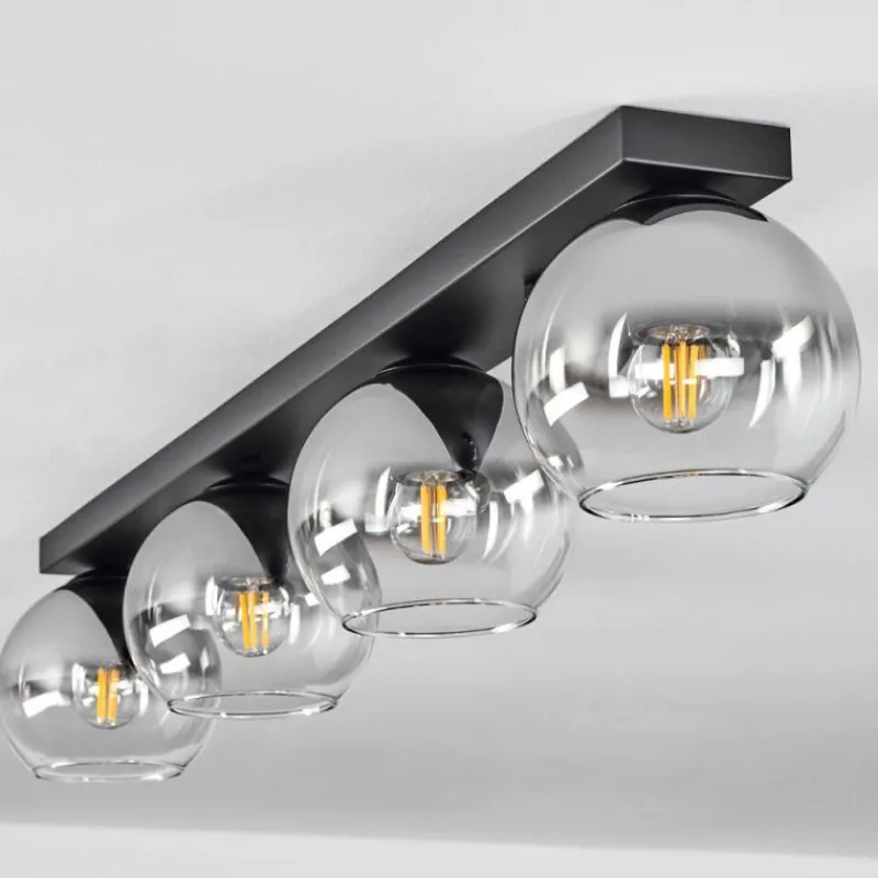 Suspension Verre Fumé-hofstein Suspension Verre 15 cm Koyoto Chrome, Clair, Fumé, 4 lumières