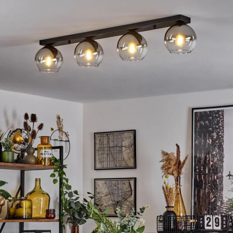 Suspension Verre Fumé-hofstein Suspension Verre 15 cm Koyoto Chrome, Clair, Fumé, 4 lumières