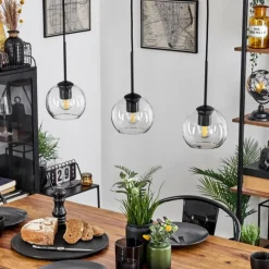 hofstein Suspension Verre 15 cm Koyoto Clair, 3 lumières