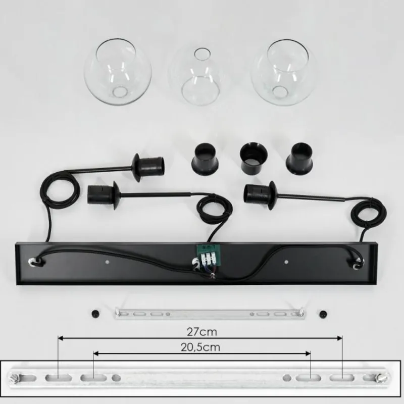 hofstein Suspension Verre 15 cm Koyoto Clair, 3 lumières