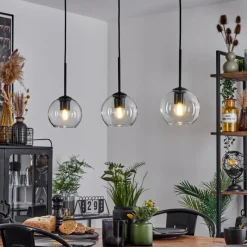 hofstein Suspension Verre 15 cm Koyoto Clair, 3 lumières