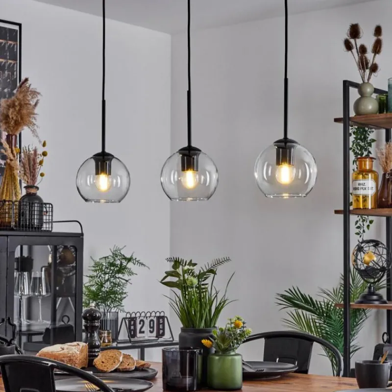 hofstein Suspension Verre 15 cm Koyoto Clair, 3 lumières