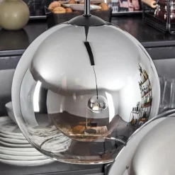 Suspension Verre Fumé-hofstein Suspension Verre 25 cm Koyoto Chrome, Clair, Fumé, 2 lumières