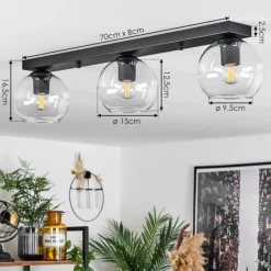 hofstein Suspension Verre 15 cm Koyoto Clair, 3 lumières