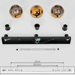 hofstein Suspension Verre 15 cm Koyoto Or, Clair, 3 lumières