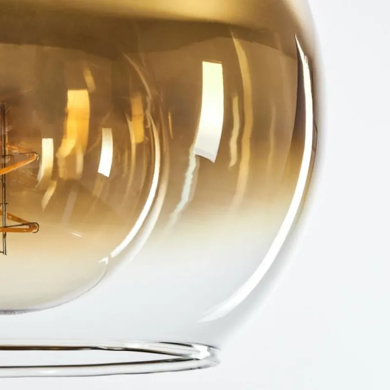 hofstein Suspension Verre 25 cm Koyoto Or, Clair, 2 lumières