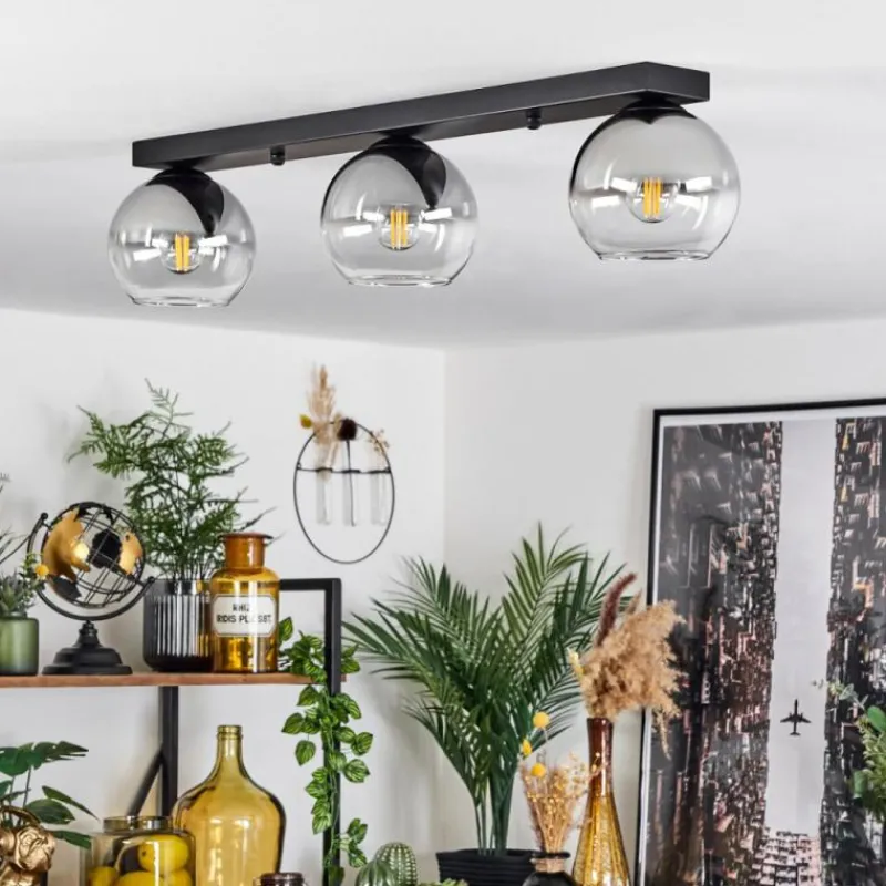 Suspension Verre Fumé-hofstein Suspension Verre 15 cm Koyoto Chrome, Clair, Fumé, 3 lumières