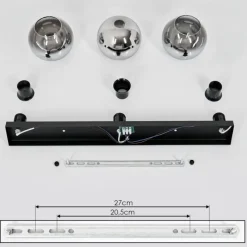 Suspension Verre Fumé-hofstein Suspension Verre 15 cm Koyoto Chrome, Clair, Fumé, 3 lumières