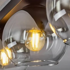 Suspension Verre Fumé-hofstein Suspension Verre 15 cm Koyoto Chrome, Clair, Fumé, 3 lumières