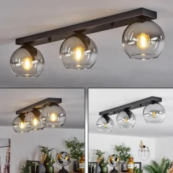 Suspension Verre Fumé-hofstein Suspension Verre 15 cm Koyoto Clair, Fumé, 3 lumières