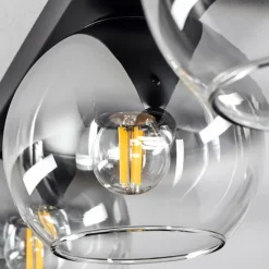 Suspension Verre Fumé-hofstein Suspension Verre 15 cm Koyoto Clair, Fumé, 3 lumières