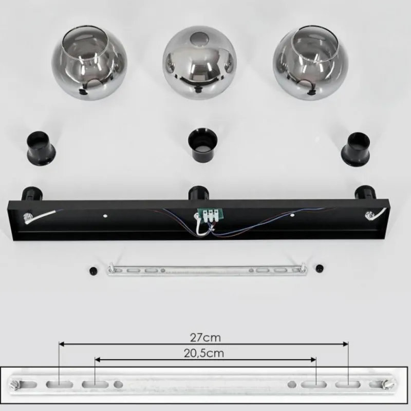 Suspension Verre Fumé-hofstein Suspension Verre 15 cm Koyoto Clair, Fumé, 3 lumières