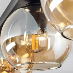 hofstein Suspension Verre 15 cm Koyoto Ambre, 3 lumières