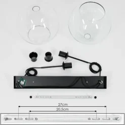 hofstein Suspension Verre 25 cm Koyoto Clair, 2 lumières