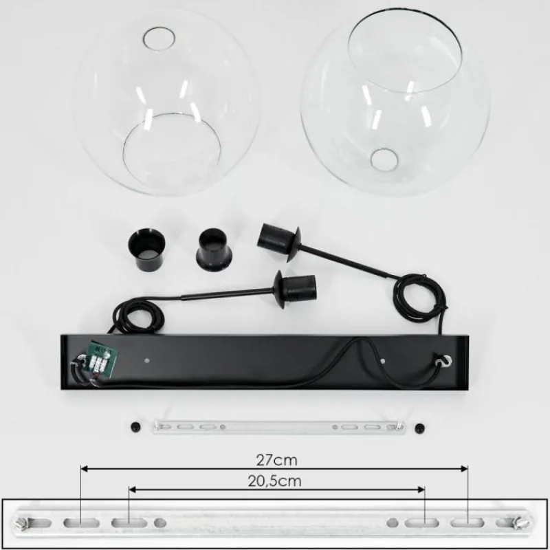 hofstein Suspension Verre 25 cm Koyoto Clair, 2 lumières