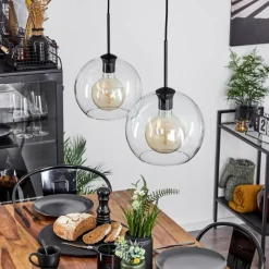 hofstein Suspension Verre 25 cm Koyoto Clair, 2 lumières