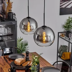 Suspension Verre Fumé-hofstein Suspension Verre 25 cm Koyoto Clair, Fumé, 2 lumières