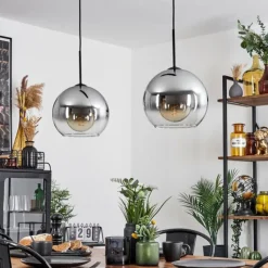 Suspension Verre Fumé-hofstein Suspension Verre 25 cm Koyoto Clair, Fumé, 2 lumières