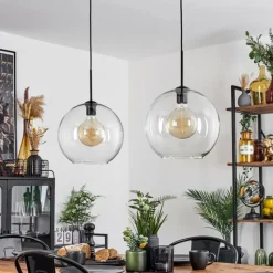 hofstein Suspension Verre 30 cm Koyoto Clair, 2 lumières