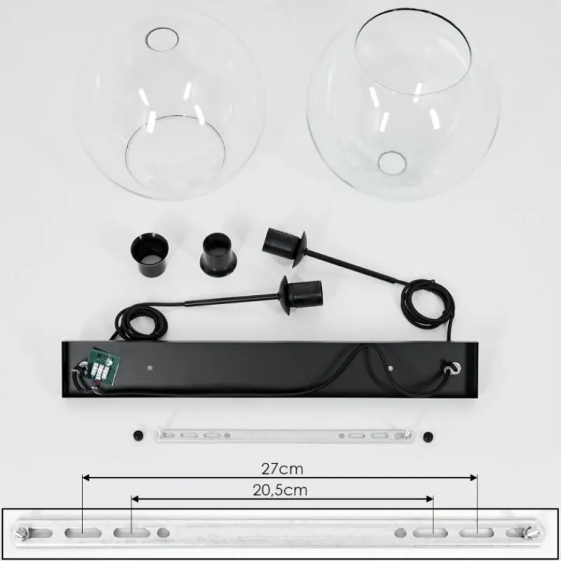 hofstein Suspension Verre 30 cm Koyoto Clair, 2 lumières