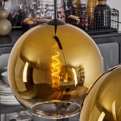 hofstein Suspension Verre 30 cm Koyoto Or, Clair, 2 lumières