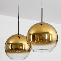 hofstein Suspension Verre 30 cm Koyoto Or, Clair, 2 lumières