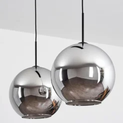 Suspension Verre Fumé-hofstein Suspension Verre 30 cm Koyoto Chrome, Fumé, 2 lumières