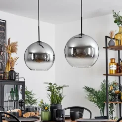 Suspension Verre Fumé-hofstein Suspension Verre 30 cm Koyoto Clair, Fumé, 2 lumières