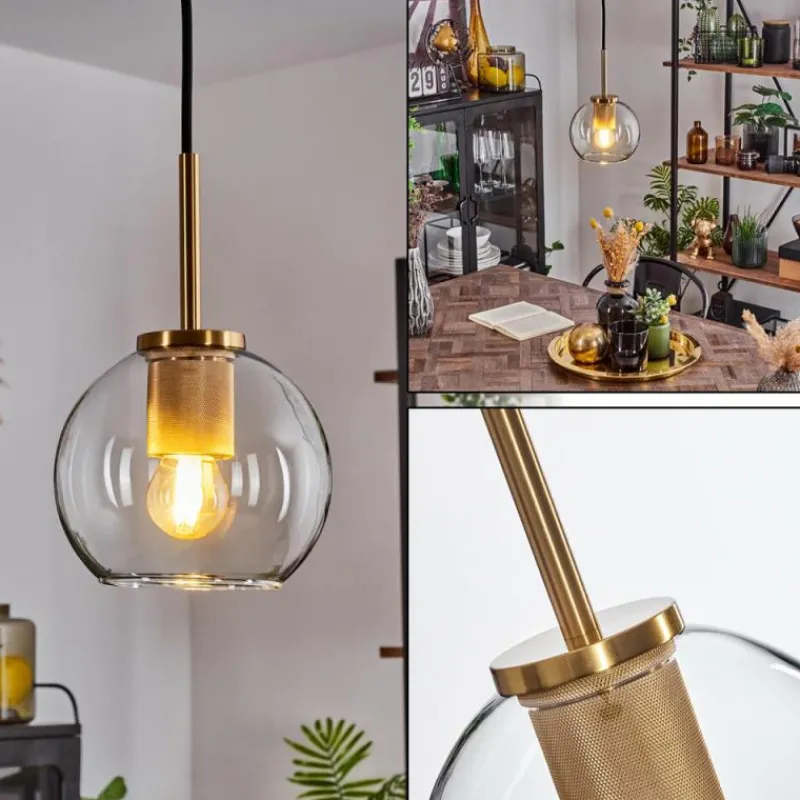 hofstein Suspension Verre 15 cm Koyoto Or, 1 lumière