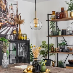 hofstein Suspension Verre 15 cm Koyoto Or, 1 lumière