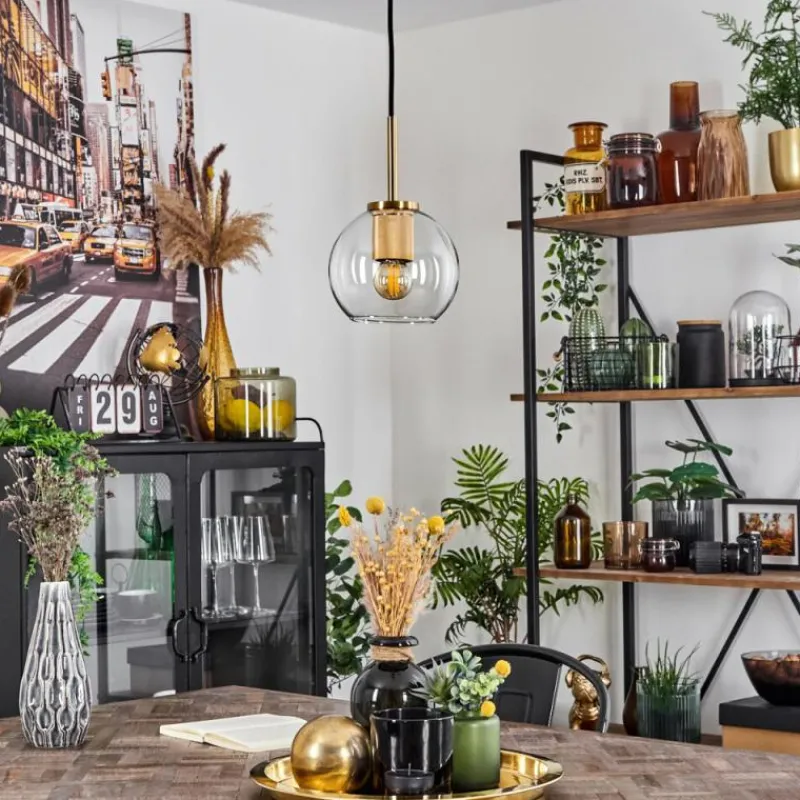 hofstein Suspension Verre 15 cm Koyoto Or, 1 lumière