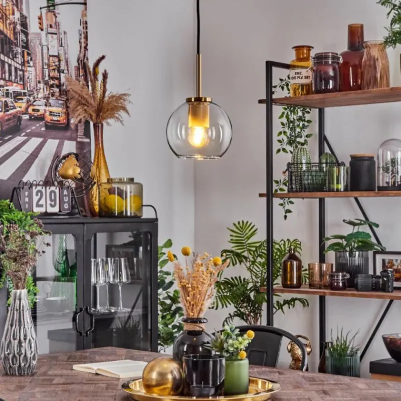 hofstein Suspension Verre 15 cm Koyoto Or, 1 lumière