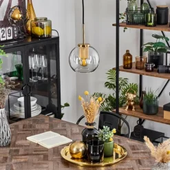 hofstein Suspension Verre 15 cm Koyoto Or, 1 lumière