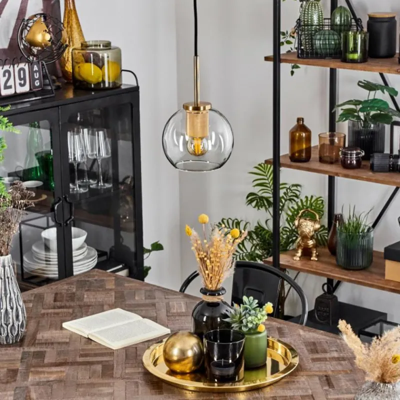 hofstein Suspension Verre 15 cm Koyoto Or, 1 lumière