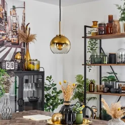 hofstein Suspension Verre 15 cm Koyoto Or, Noir, 1 lumière