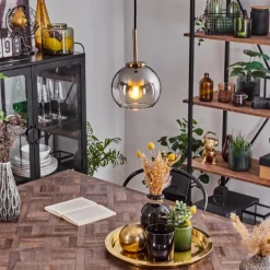 hofstein Suspension Verre 15 cm Koyoto Or, Noir, 1 lumière