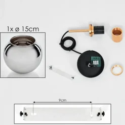 hofstein Suspension Verre 15 cm Koyoto Or, Noir, 1 lumière