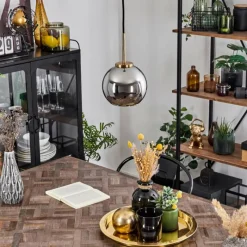 hofstein Suspension Verre 15 cm Koyoto Or, Noir, 1 lumière