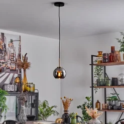 hofstein Suspension Verre 15 cm Koyoto Or, Noir, 1 lumière