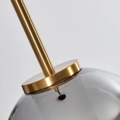 Lampes Dorées-hofstein Suspension Verre 15 cm Koyoto Or, Noir, 1 lumière