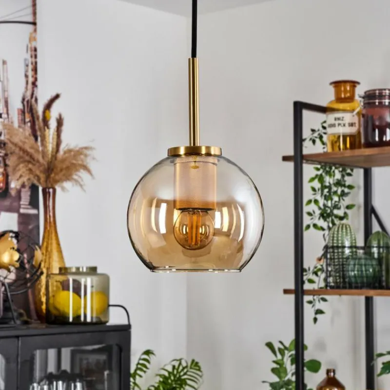 hofstein Suspension Verre 15 cm Koyoto Or, Noir, 1 lumière