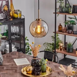 hofstein Suspension Verre 20 cm Koyoto Or, Noir, 1 lumière