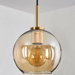 hofstein Suspension Verre 20 cm Koyoto Or, Noir, 1 lumière