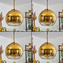 hofstein Suspension Verre 20 cm Koyoto Or, Noir, 1 lumière